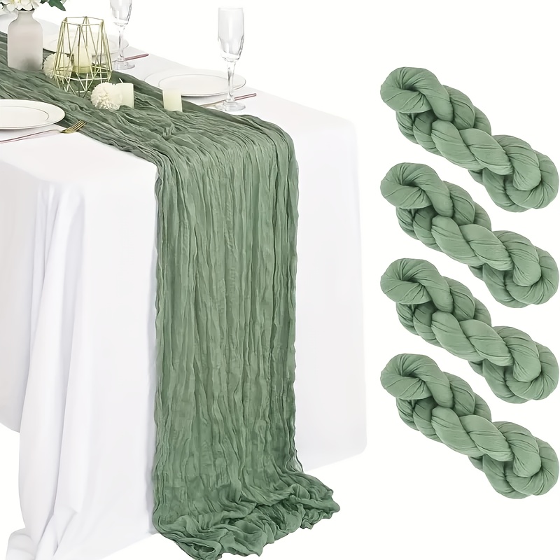 E-shop 4er-Set Tischläufer mit Mausfuß, grün, eleganter Tischläufer für Valentinstag, Hochzeit, Party, waschbar, geeignet für Hochzeiten, Geburtstage,