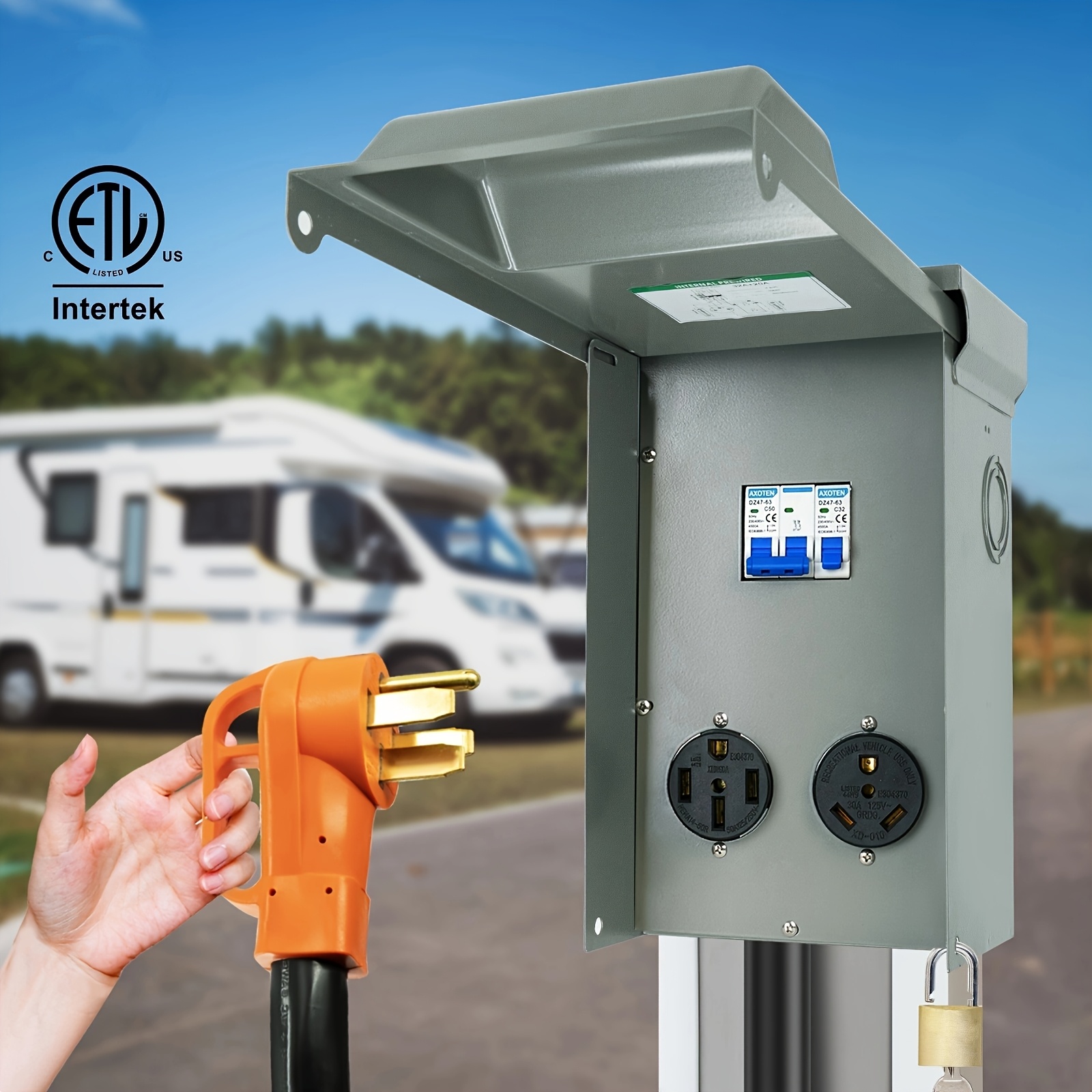 Pawaday Boîte de prise de courant 50 A, panneau électrique pour camping-car avec UL 50