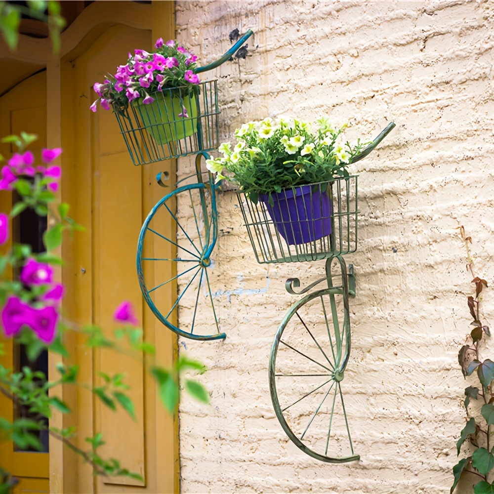 1pc bicycle wall planter rustic metal flower Temu United Arab