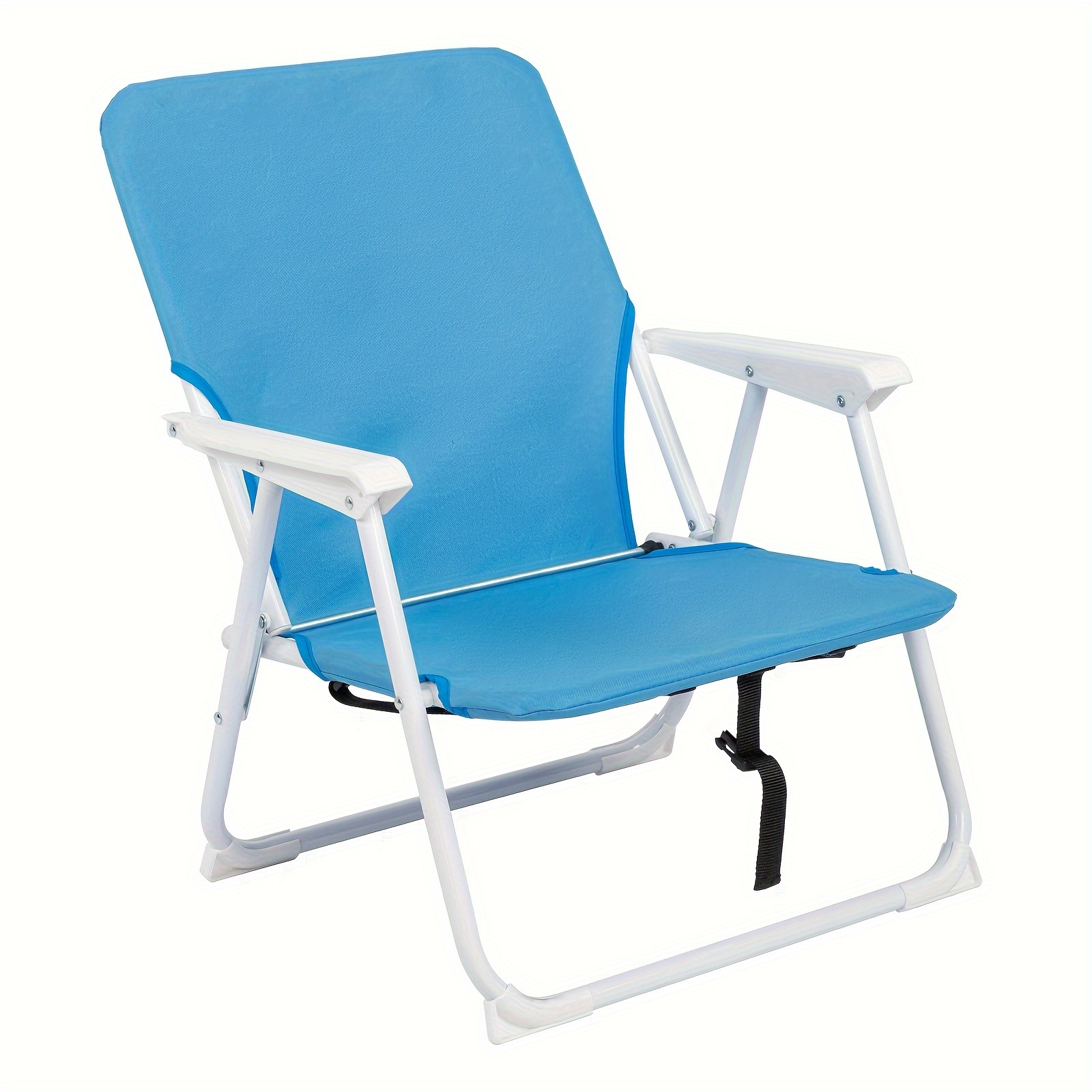 TEMU Oxford Cloth & Iron Alloy Outdoor Beach Chair Blue