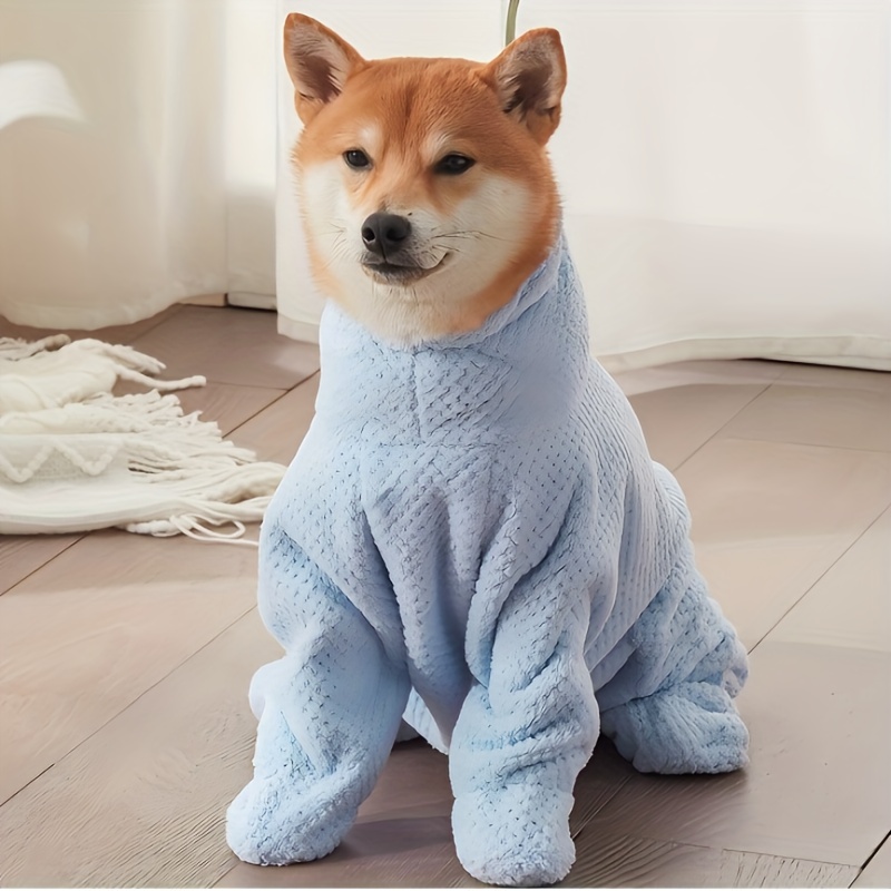 

1pc Dog Bathrobe Towel Wrap - Quick Dry, Full Body Coverage, Foot Protection, Absorbent Pet Drying Robe For Dogs, Soft Microfiber And , All Breeds