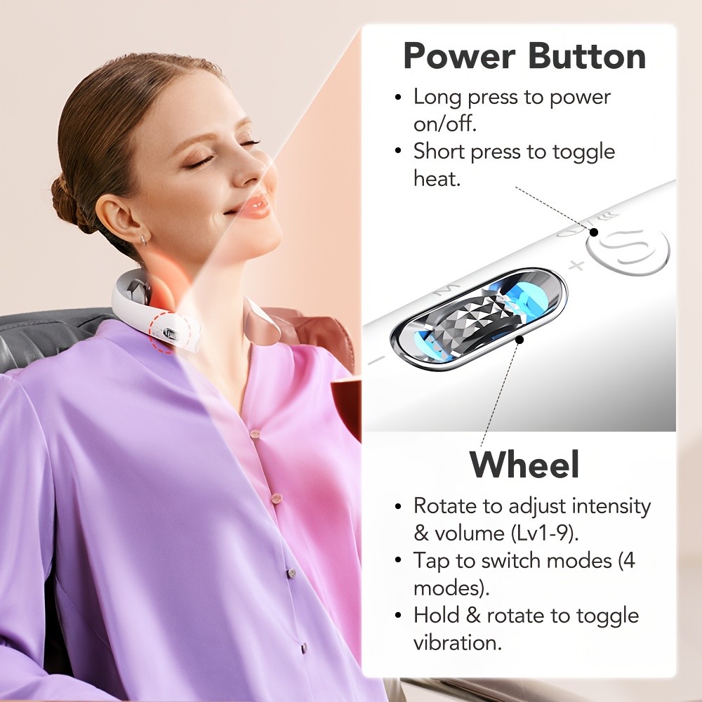 SKG K5-3PRO Neck Massager With Heat 6D Deep Tissue Kneading Cordless Portable For Shoulder Neck Pain Relief Unisex Gift_voghion.com