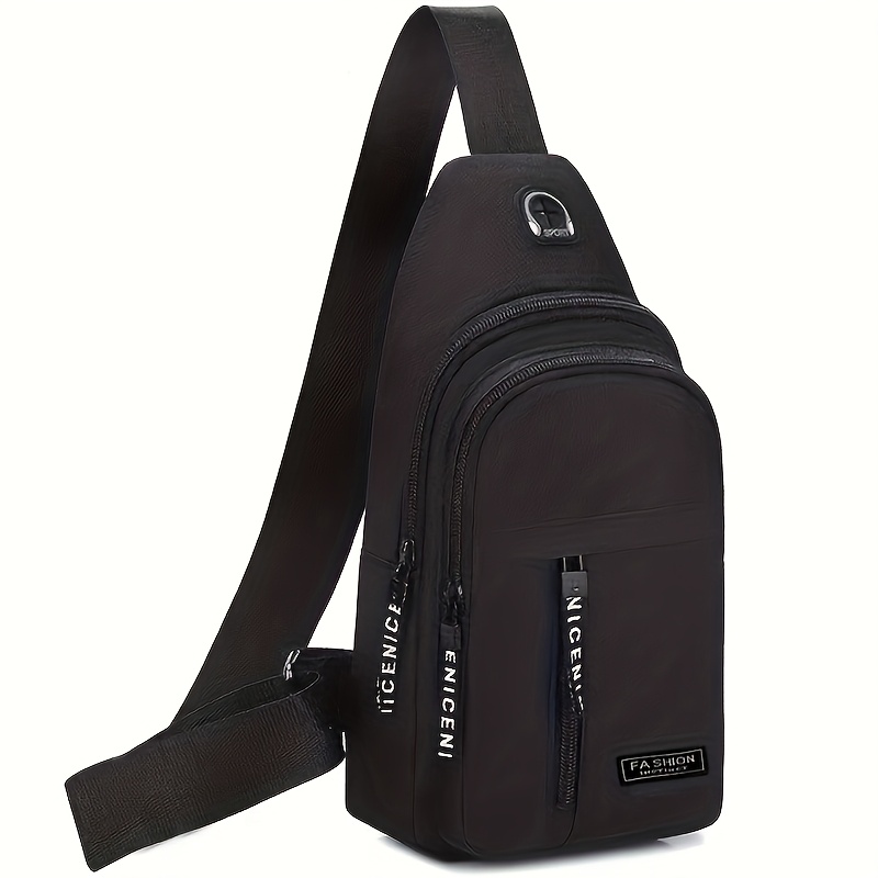 New Unisex Crossbody Bag, Multi-functional Lightweight Hiking Outdoor Shoulder Bag With Zipper Closure
