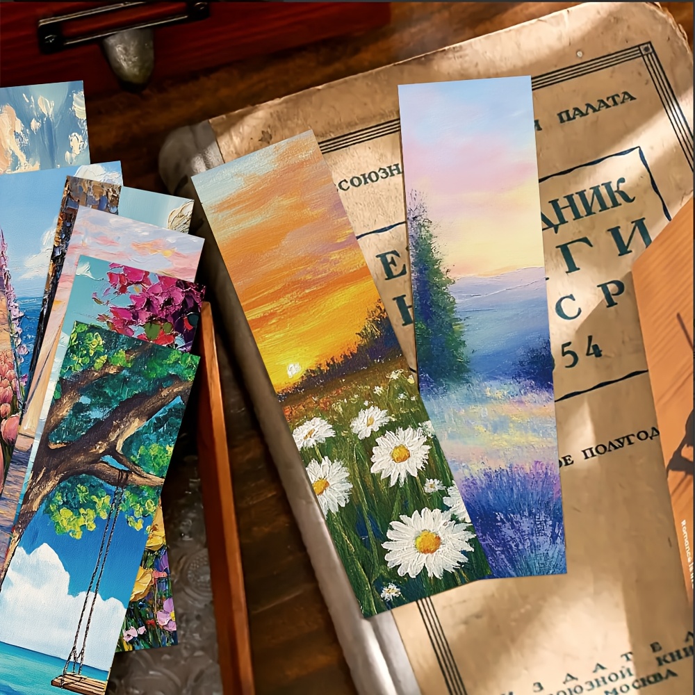 

30pcs Romantic Oil Painting Bookmarks - Elegant Page Markers For Books, Scrapbooks & Diy Projects - Paper Craft Cards By Gutbd, Reading Book, Students, Bookmark