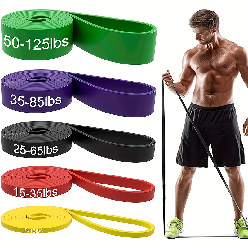 5-Color Band Set, Heavy-Duty TPE Pull-Up Assistance Bands, Gym Workout  Bands for Muscle Training, Anti-Slip Tension Level
