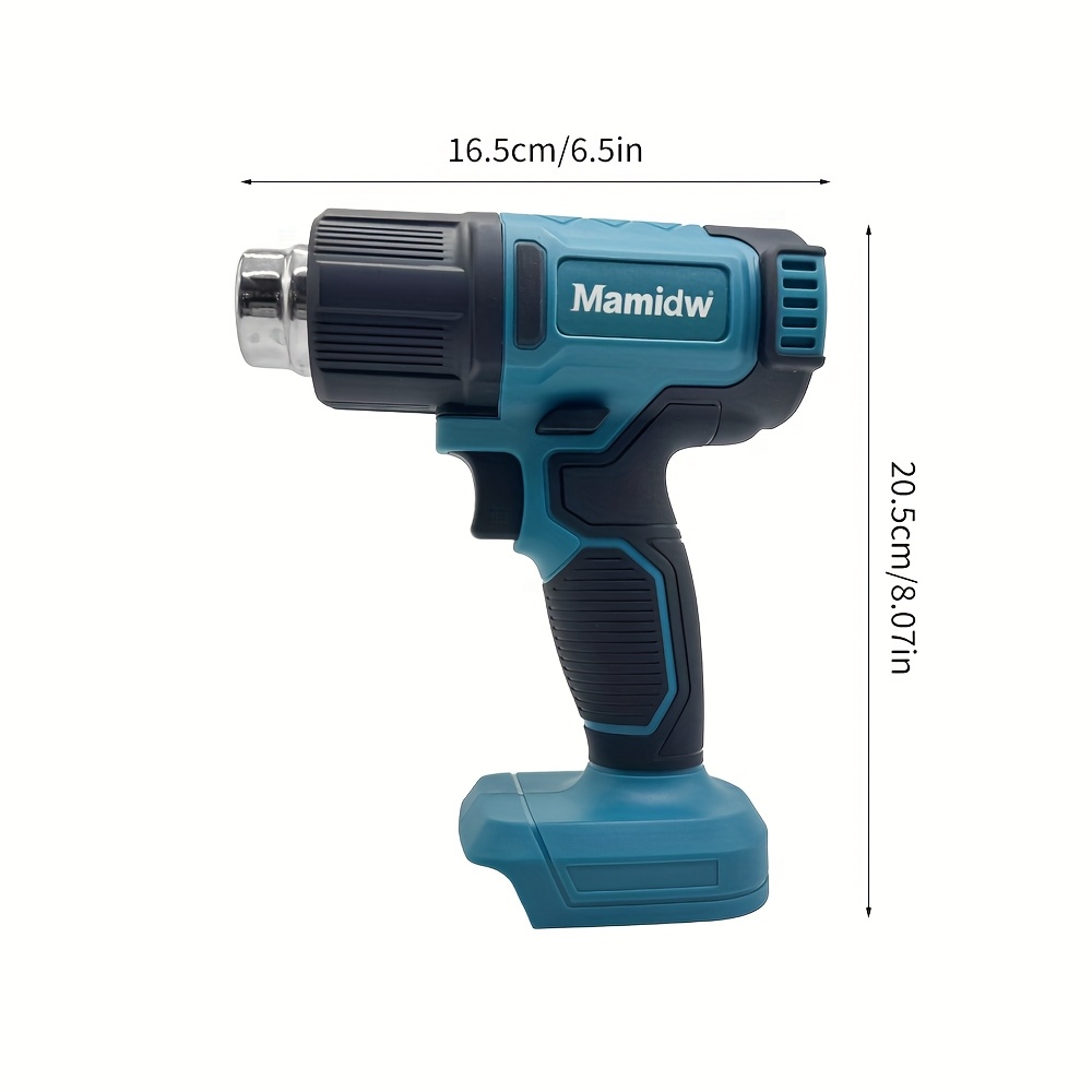 Cordless Handheld Hot Air Gun with LED Temperature Display & Compatible for Makita 18V Battery - Heavy-Duty Soldering/Irrigation Thermal Blower, Professional/ DIY Soldering Gun (550°C Temp Control) 11 Cordless Handheld Hot Air Gun with LED Temperature Display & Compatible for Makita 18V Battery - Heavy-Duty Soldering/Irrigation Thermal Blower, Professional/ DIY Soldering Gun (550°C Temp Control)