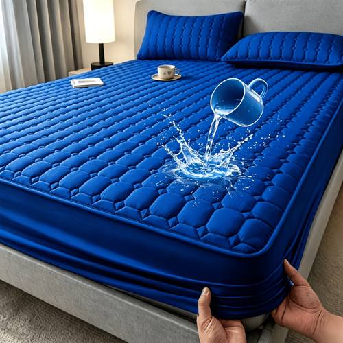 imagen del artículo protector de colchón antideslizante calidad para toda estación, 1 pieza, bolsillo profundo de 15.75 pulgadas, acolchado de color liso para cama, lavable a máquina, para dormitorios, habitaciones de invitados, ropa de cama para . (sin fundas de almohada)