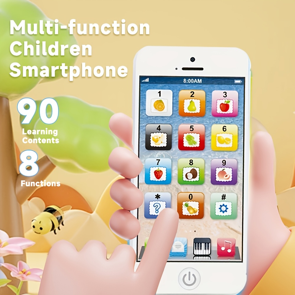 Nouveau Téléphone Portable Intelligent Tactile Mini Éducatif pour Enfants – Appareil de Jeu, Jouet d'Apprentissage Intelligent avec Caméra, Téléphone Cadeau Éducatif