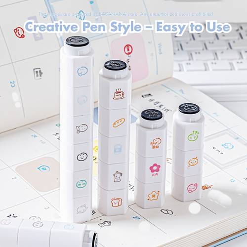 . multi-bild stempelstift - niedliches planer stempel set für journaling, erinnerungssammlung und fans