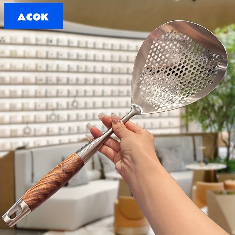 TEMU Stainless Steel Large Slotted Spoon For Frying And Hot Pot