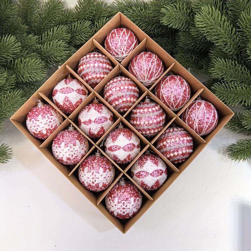 TEMU 1 Set Of 16 Balls, 2. - Christmas Ornament Gift Box For Tree Decoration, Suitable For Indoor/outdoor Use , Parties, And Festive Gatherings