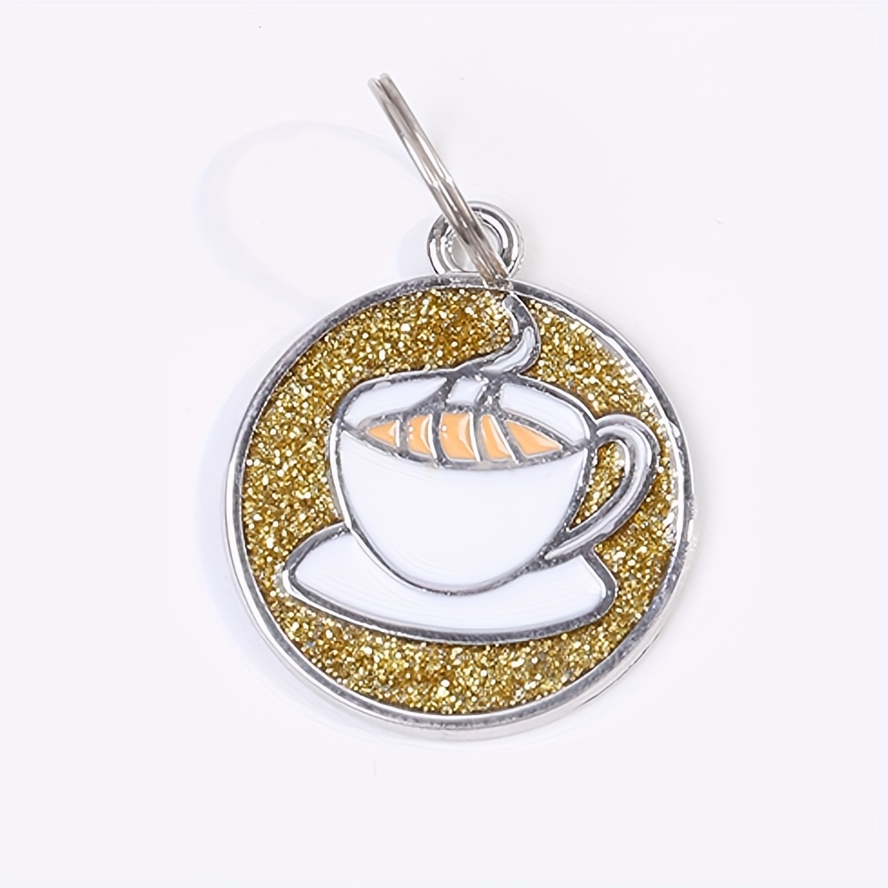 Customizable Coffee Cup-Themed Dog Tags
