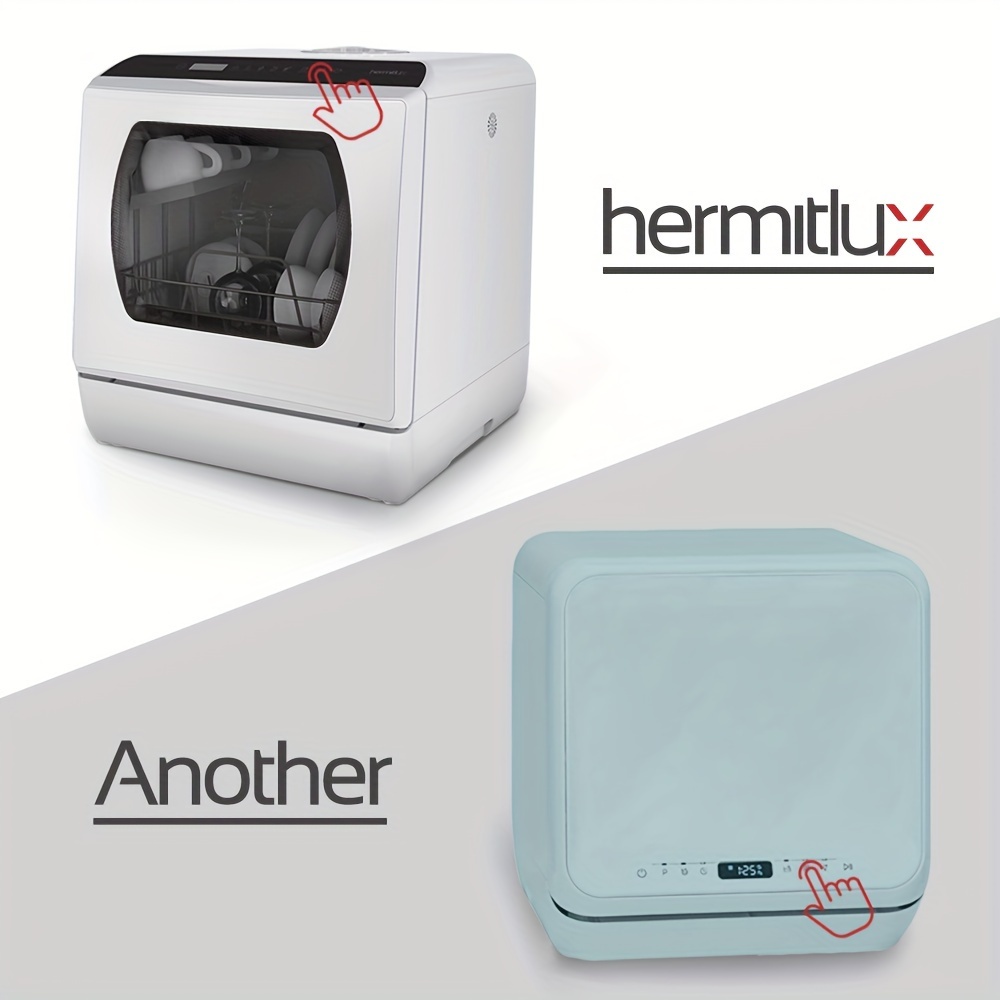 Hermitlux Lavavajillas De Encimera, 5 Programas De Lavado Lavavajillas Portátiles Con Tanque De Agua Incorporado De 5 Litros, No Necesita Conexión