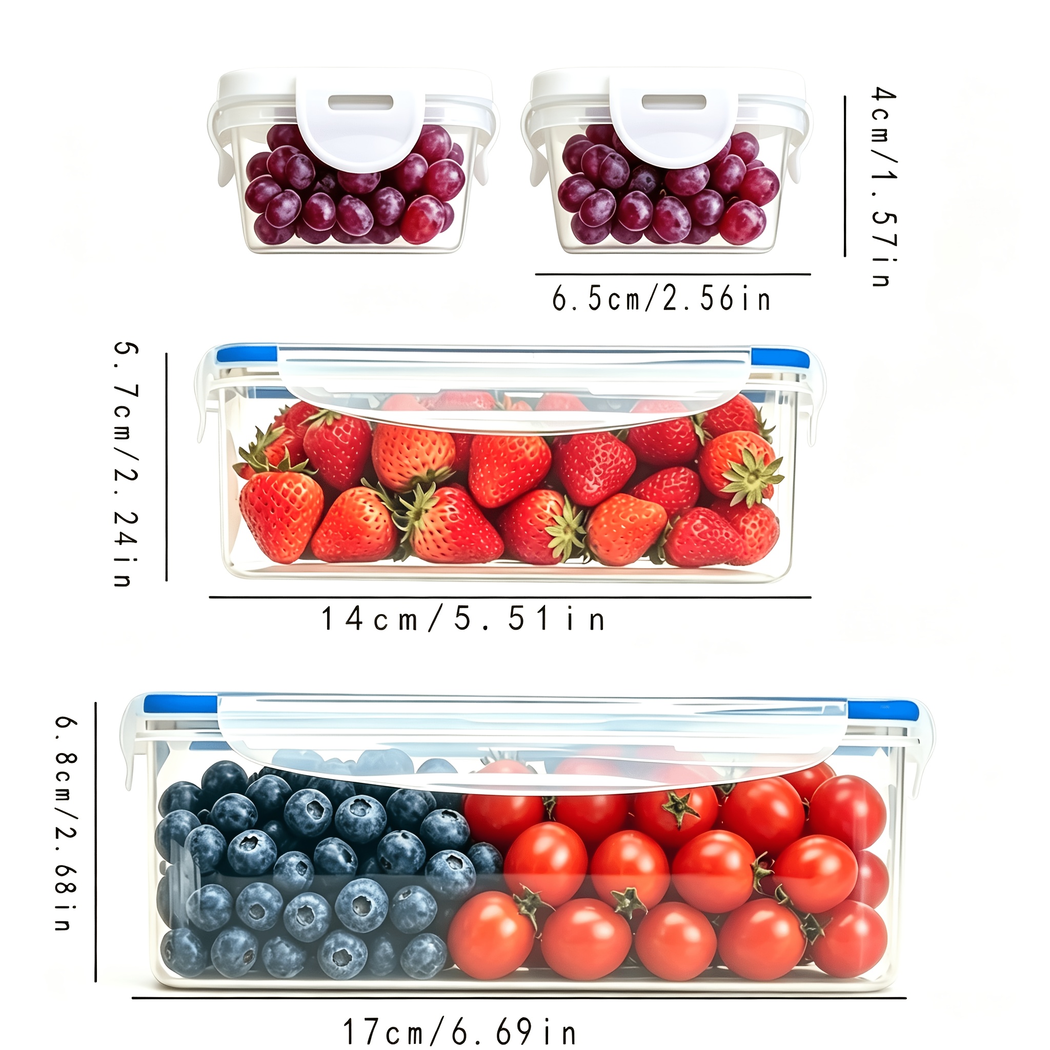 TEMU 8pcs (4pcs Containers And 4pcs Lids) Food Storage Boxes With Sealed Lids - Suitable For Storing Fruits, Vegetables, Pasta And More - Microwave