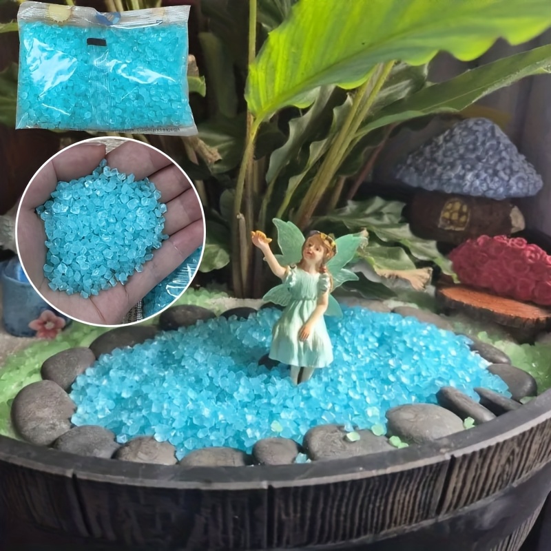 Image of 1000pcs/bag Resin Glow In The Dark Pebbles - Luminous Garden Stones For Fairy Garden, Bonsai, Aquarium Decor - Micro Decorative Stones For Landscaping