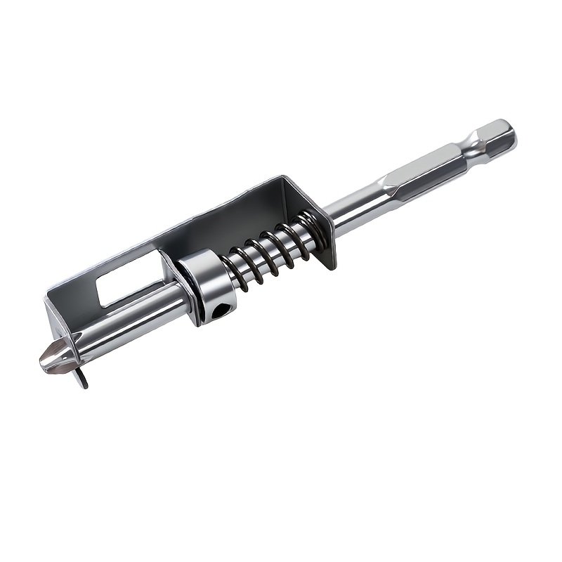 1 Piece Of A Spring-loaded Screw Holder Screwdriver Bit, Featuring A Spring-loaded Clamp To Prevent Drops, Designed For Single-handed Use, And Equipped With An Ergonomic Locking Mechanism