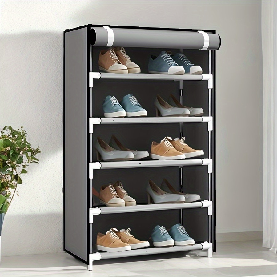 

Organisateur de Chaussures 6 Niveaux Économiseur d'Espace avec Housse Anti-Poussière - Montage Facile, Portable pour Rangement de Chambre & Dortoir, Cadeau Idéal pour Noël/Halloween