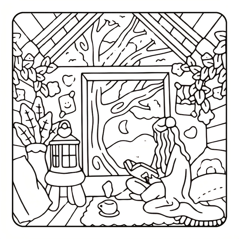 Adult Coloring Book 24 Pages 7.9x7.22 Vibrant Illustrations