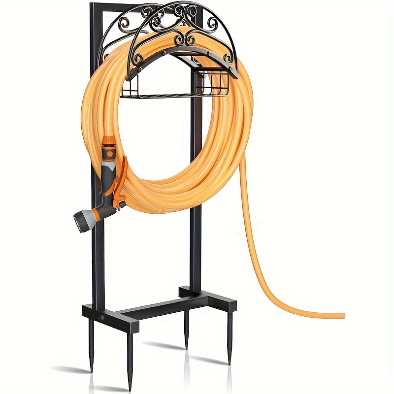 

Heavy-duty Metal Garden Hose Stand - Holds 151ft Hose, Freestanding & Detachable Storage Rack For Outdoor Yard And Lawn Care, Black Alloy Steel
