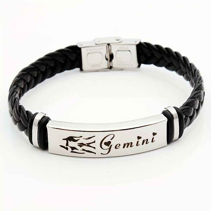 TEMU 12 Constellation Bracelet For Women Men Zodiac Sign Pu Bracelet Wristband Jewelry Birthday Gift