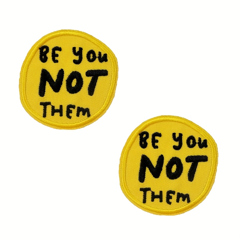 Image of Set Of 2 ' Not Them' Patches, Suitable For Ironing Or Sewing Clothing, Perfect For Jackets, T-shirts, Bags, And Hats