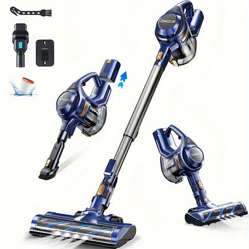 

Cordless Vacuum Cleaners For Home, 35kpa Suction Lightweight Stick Vacuum With Green Light, Anti-tangle Brush, Led Display, Max 50mins , Ease Of Use Vacuum For Pet Hair, Floor&carpet