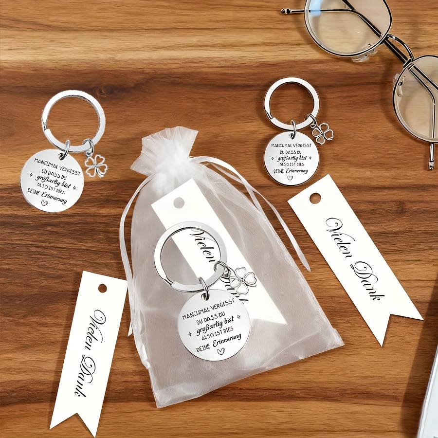Image of 10 Set Party Favor Packs With Encouraging Messages, Including 10 Organza Bags, 10 Keychains, And 10 Tags. Perfect For Employee Appreciation, Workplace Gifts, Corporate Thank-you Gifts For