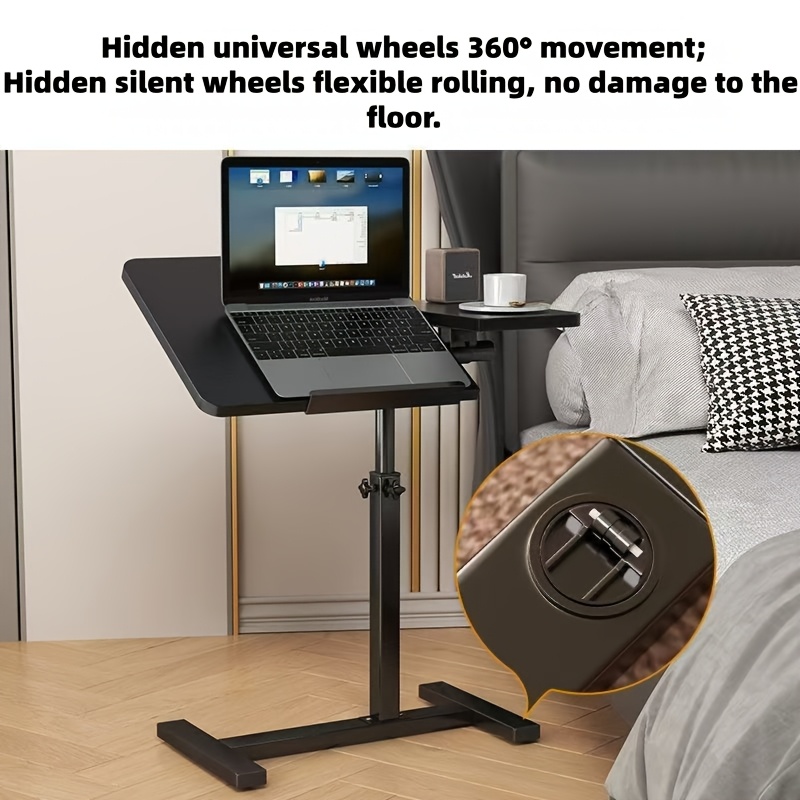 a 4 wheeled portable laptop desk a multi functional tray stand a bedside desk that     90   mobile laptop cart with hidden wheels a rolling computer cart a height adjustable laptop stand desk a folding desk a study desk an Product details 1