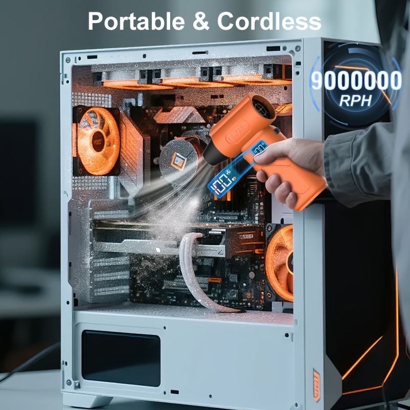 cordless 9000000rph mini turbo fan for snow leaves deep cleaning with ergonomic grip dust from car ideal portable tool for home office garage outdoor birthday gift Product details 9