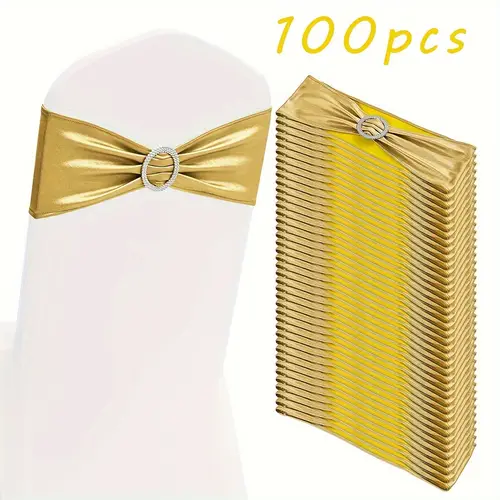 100 spandex chair strap stretch chair bow slider universal elastic for wedding party banquet decoration rose golden