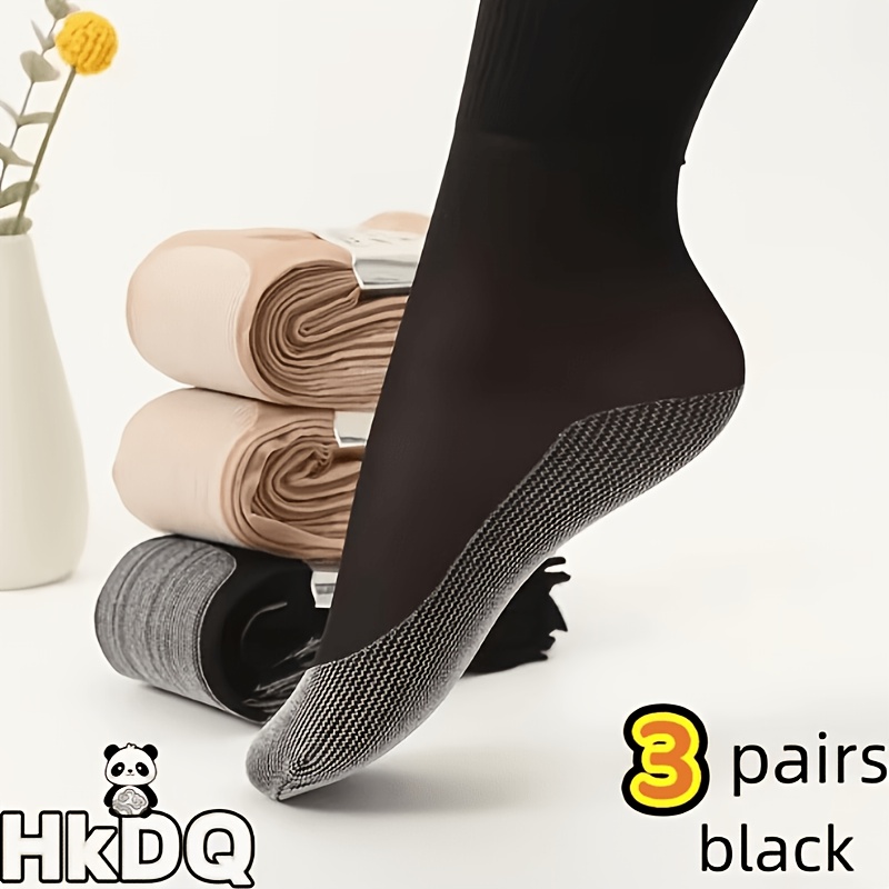 TEMU 3-pair Compression Socks, Designed For And The Elderly. Features A Widened And Thickened Cuff, Lightweight, Breathable, And Anti-slip. Elastic