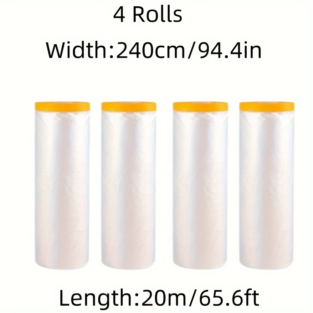 TEMU 4/8/12 Rolls Of And Paper , Furniture Dustproof Covering Plastic Film For Of Cabinets And Sofas, Transparent Dustproof Film For Home Use, And
