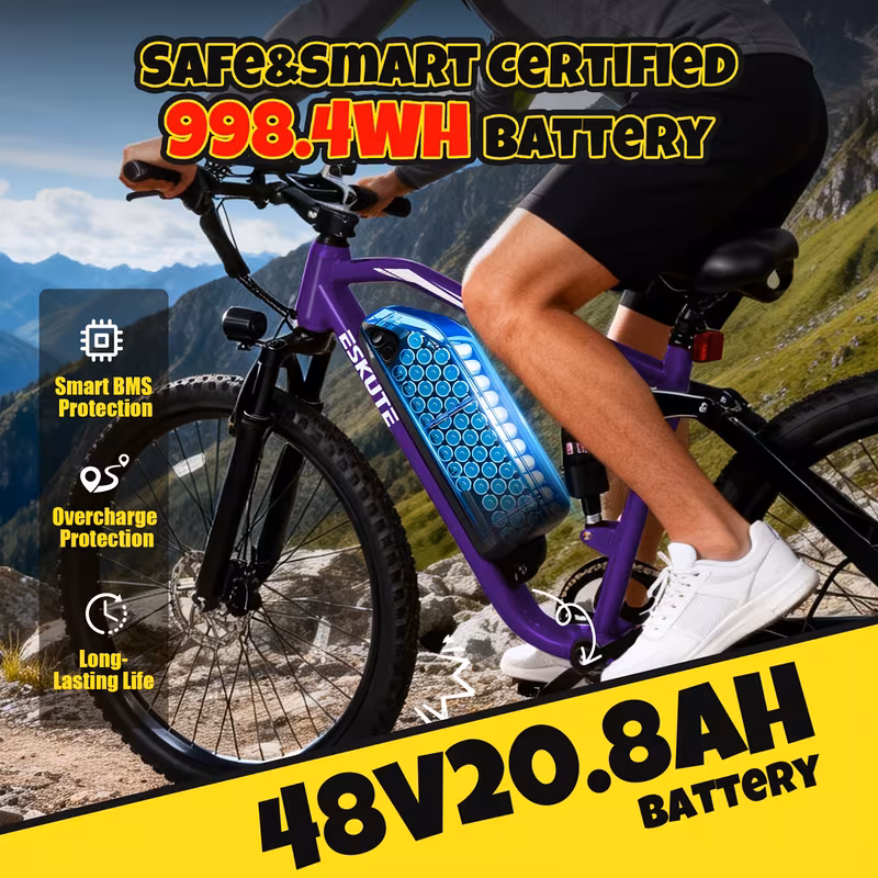 m200f electric bike for adults, 27. e-bike, brushless motor, 48 .8ah up to 80 miles range, full suspension step-over electric bicycle and a helmet included as a gift Product details 6