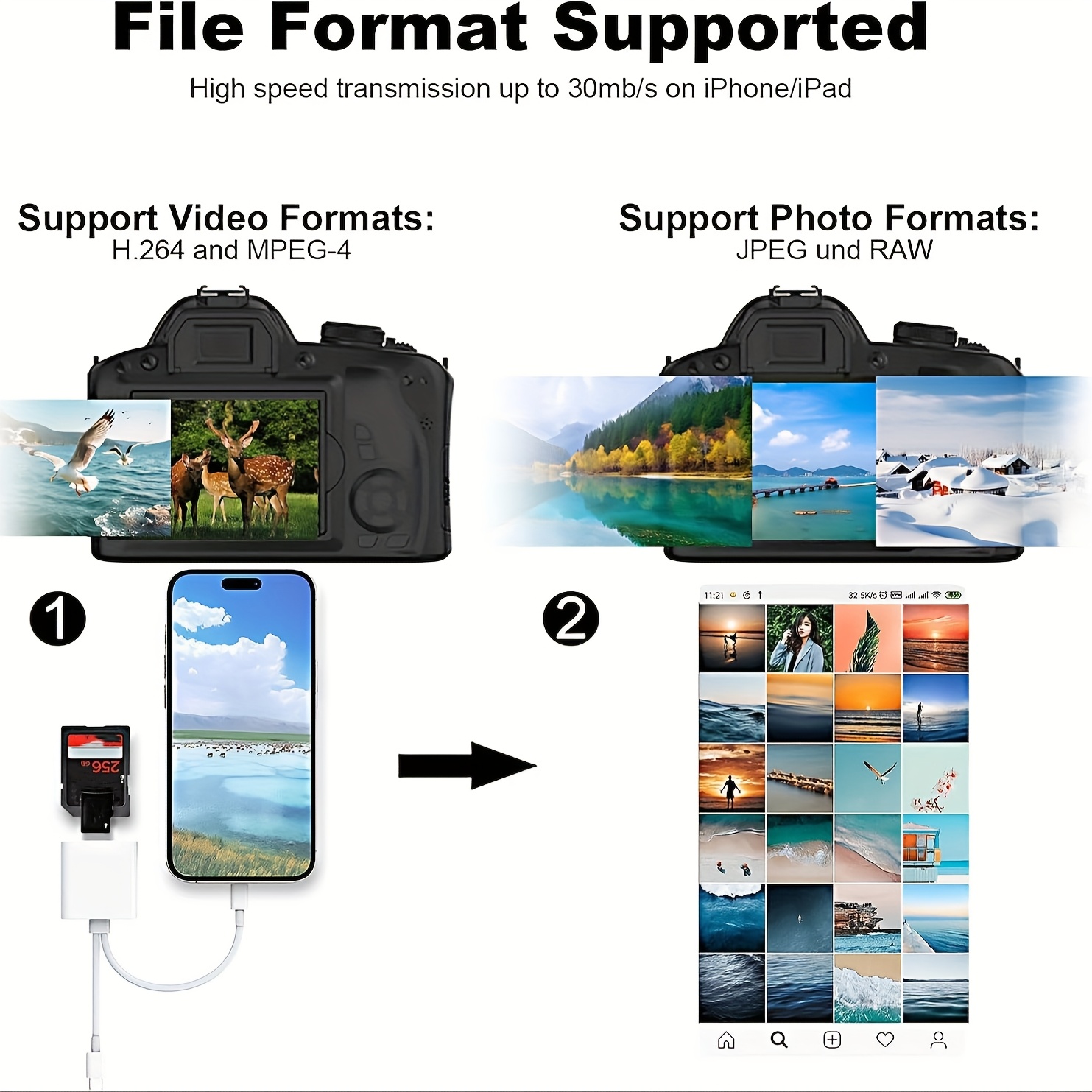 1pc lettore di schede sd,   slot per schede, plastica  , adattatore smartphone type-c, portatile, supporta scheda sd per fotocamera adattatore scheda tf per iphone e ipad, lettore di schede usb-c per laptop tablet, visualizzatore per fotocamera Dettagli dell'articolo 1
