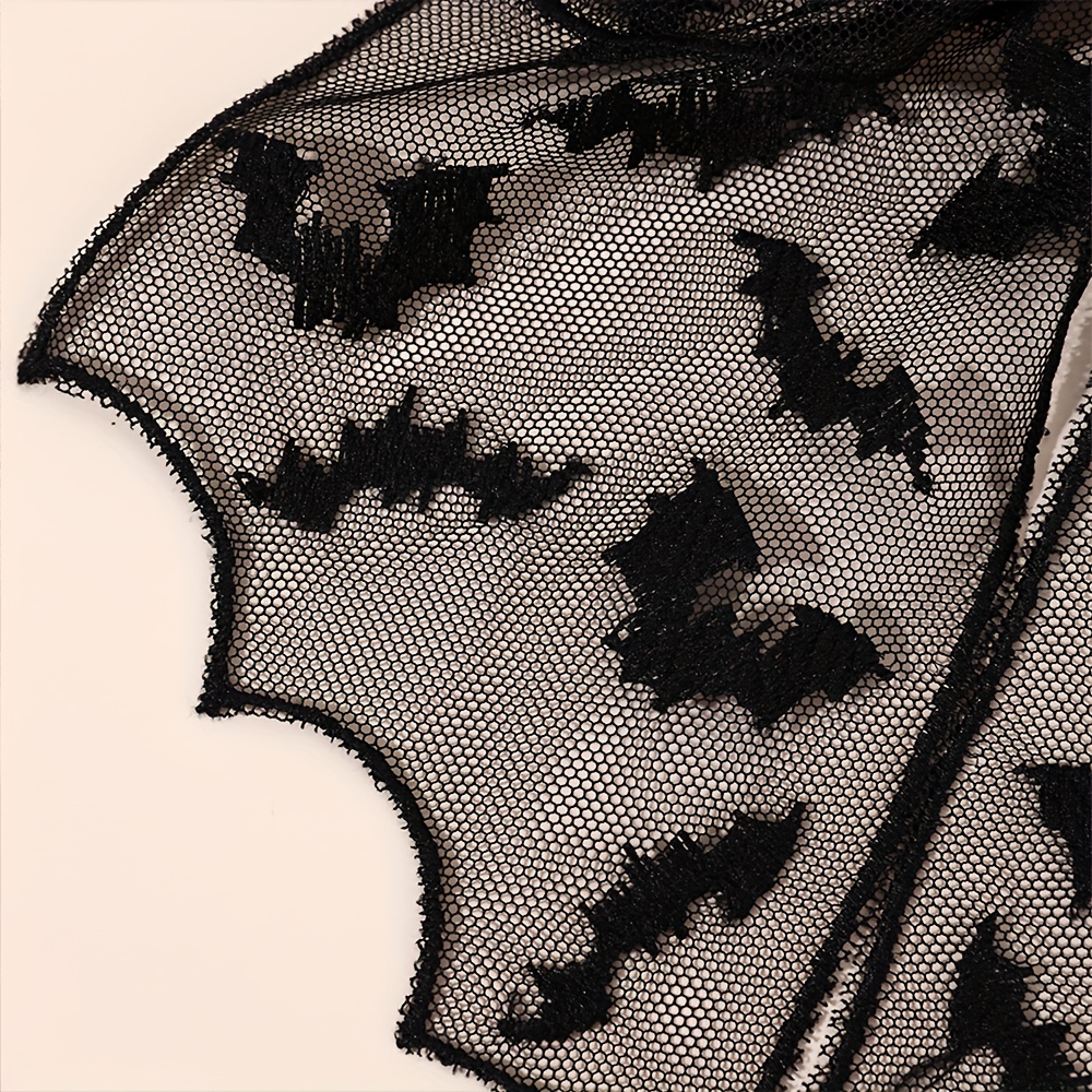 3 pairs halloween bat silhouette hair clips - gothic lace polyester hairpins with black bows, exaggerated design for women &,   cosplay, costume parties & casual attire, festive hair accessories for halloween, halloween costume, gothic style, durable hairpins Product details 5