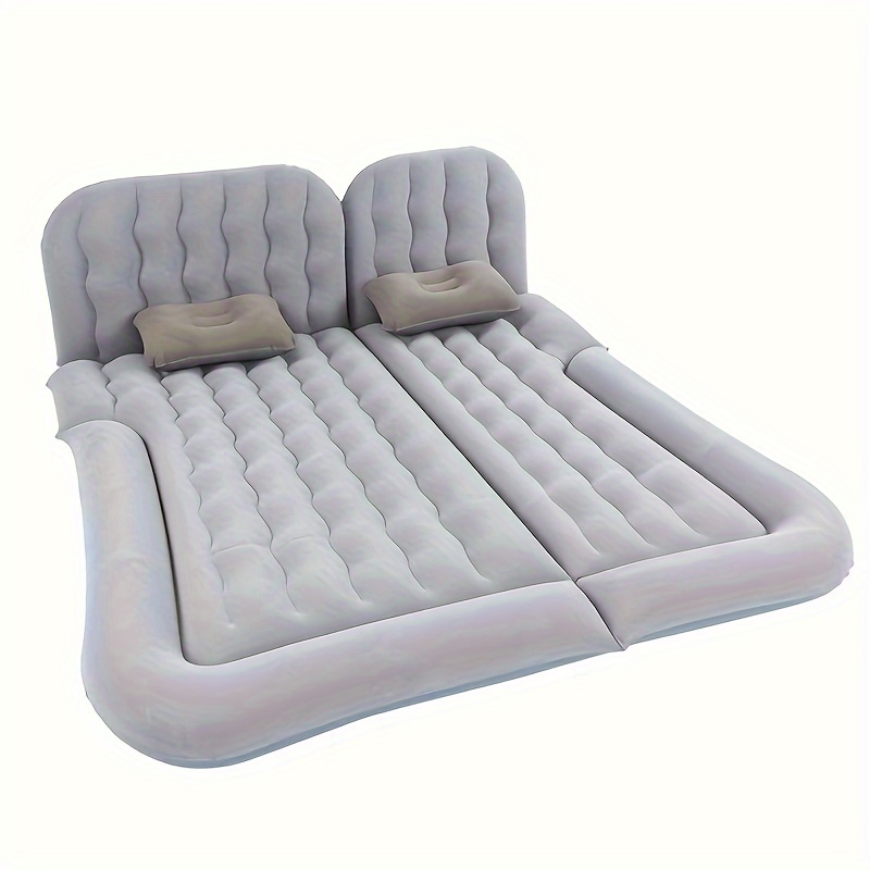 TEMU Car Air Mattress Thickened And Double-sided Flocking Travel Mattress, Inflatable Suv Air Mattress With Electric Air Pump And 2 Pillows, Car Sleeping Bed For Home, Outdoor And Travel