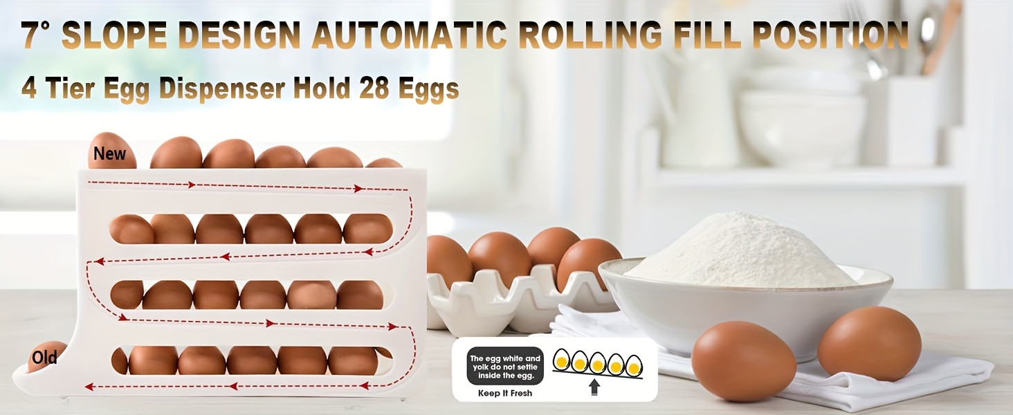 30 egg capacity refrigerator storage organizer auto   holder space saving kitchen egg dispenser rack 4 tier stackable egg tray container bpa free   egg storage accessory details 1