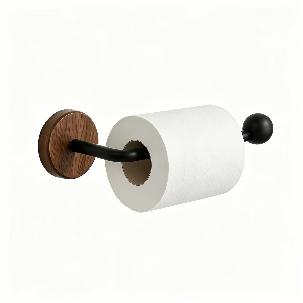 TEMU Portarotolo per carta igienica da bagno, design cilindrico minimalista con bordi arrotondati per prevenire graffi. legno aggiunge un tocco e si
