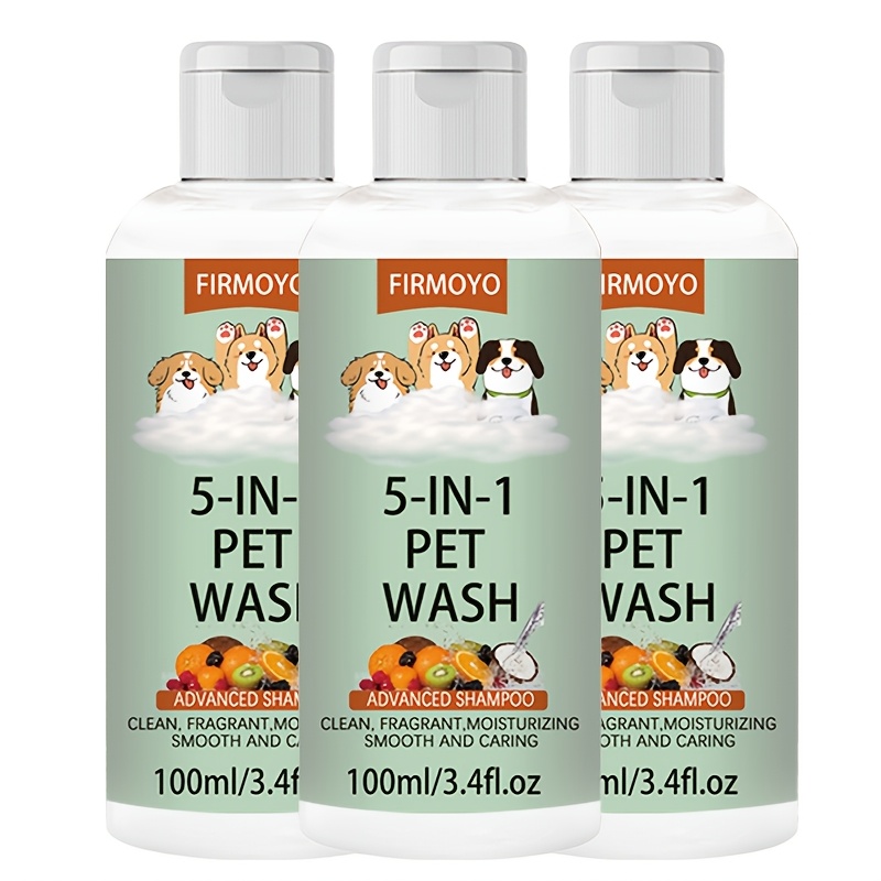 3 Bottles of 5-in-1 Pet Shampoo & Conditioner, 100ml/3.4floz. Deep Cleanses During Bathing, Leaves a Fresh Fragrance, Eliminates Odours, and Leaves Your Pet's Coat Softer and Fluffier. Suitable for Use All Over the Body, Ideal for Cats and Dogs. - Image 5