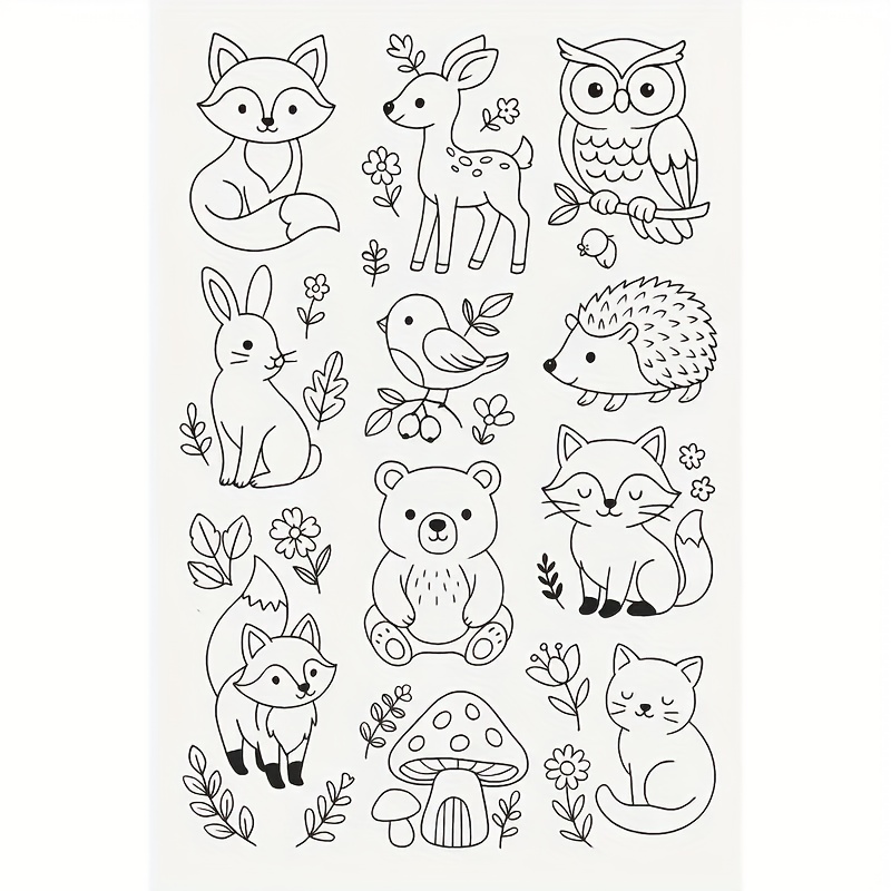 TEMU 1pc A4 Size Water Soluble Embroidery Pattern Water Soluble Transfer Paper, Animal And Floral Patterns Easy-to-use Water Soluble Transfer Paper,
