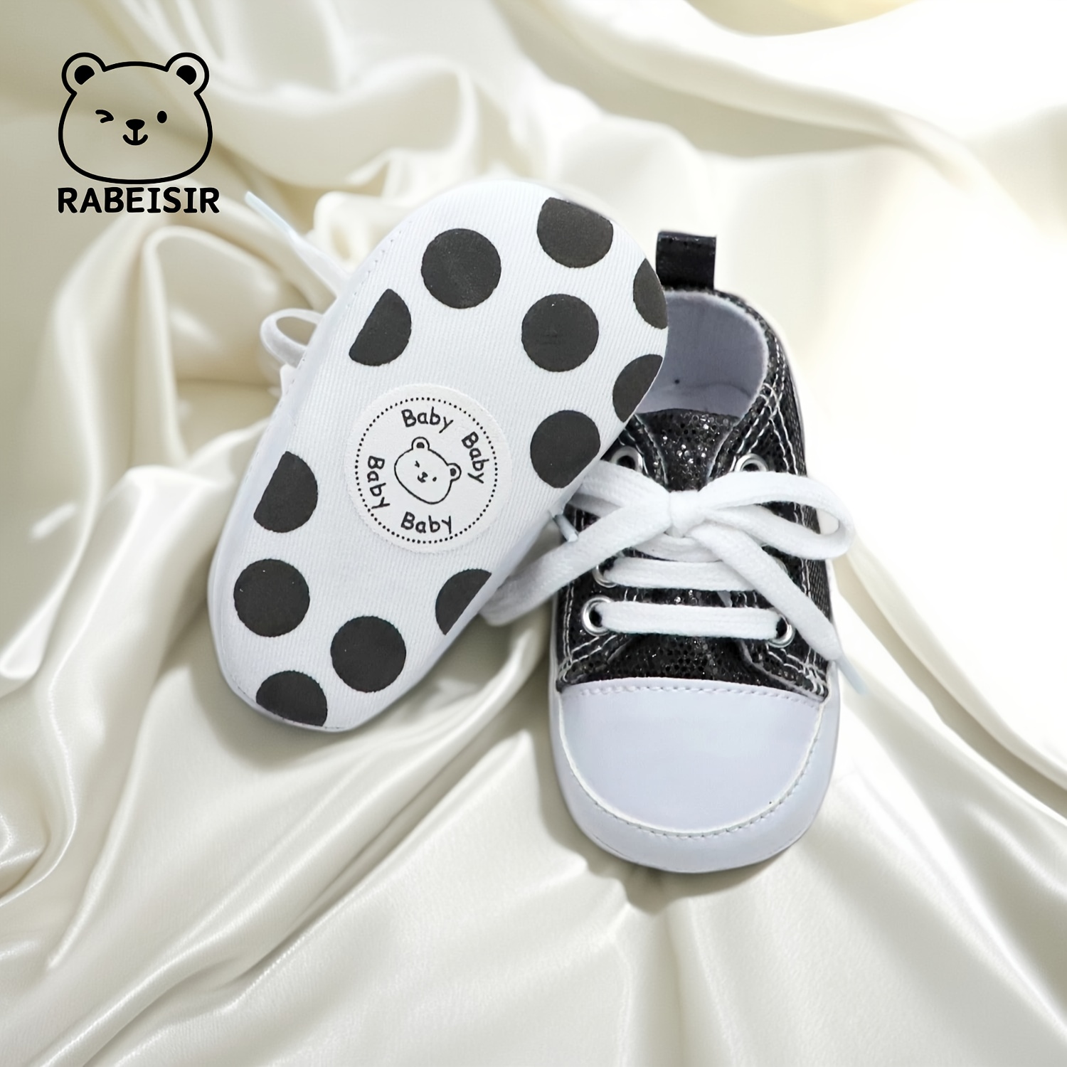 Trendy Comfortable Sequin Sneakers For Baby Boys, Lightweight Non Slip Shoes For Indoor Outdoor Walking, Spring And Autumn