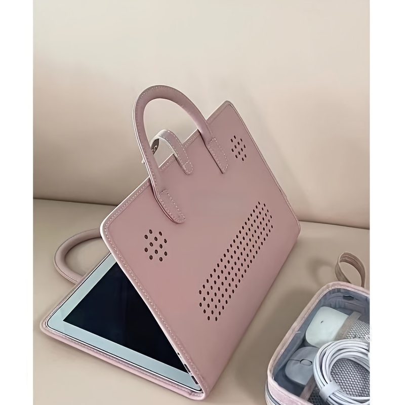 Customized Pink Fully Openable Laptop Bag, 180° Design