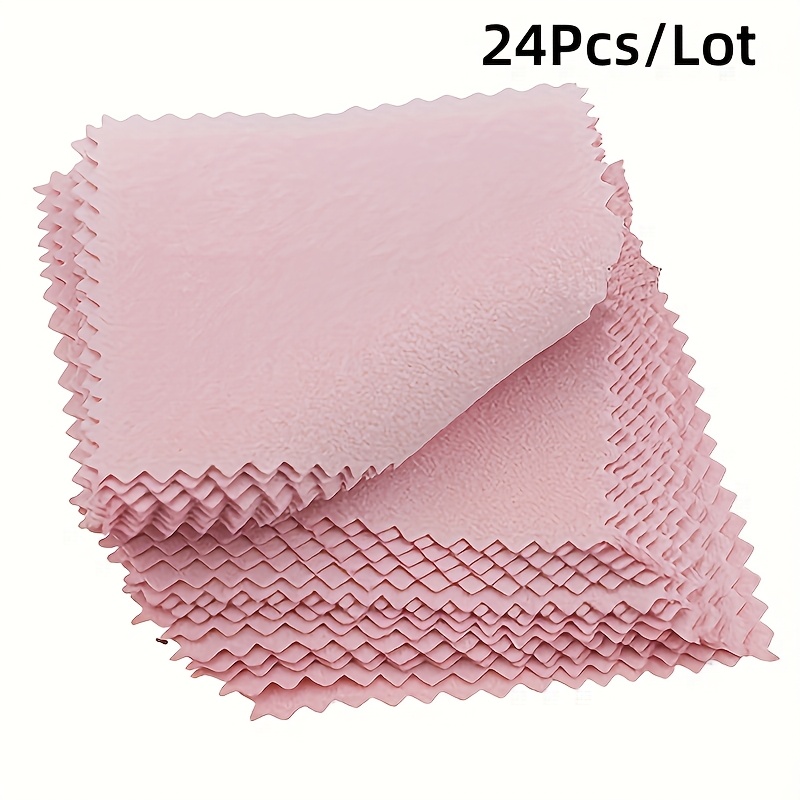 TEMU 24pcslot Polish Cleaning Polishing Cloth With Package Cleaning Cloth Wiping Cloth Of Jewelry