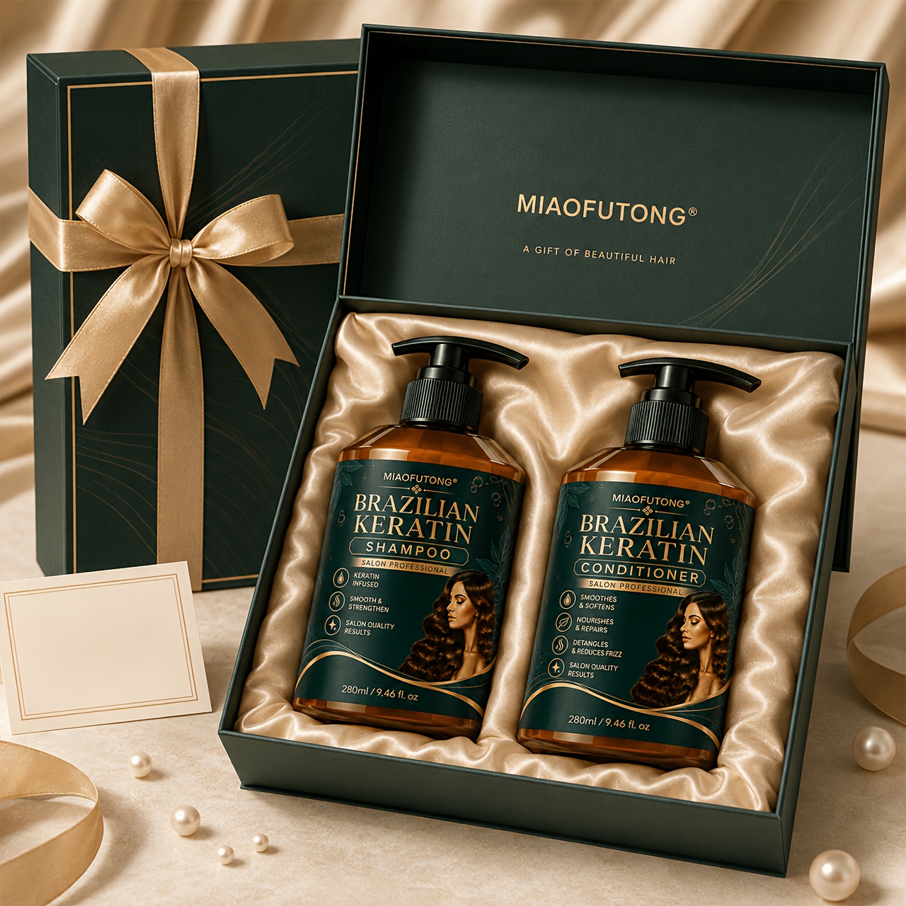 Image of 2pcs Set - [enhance Hair ], 280ml Shampoo + Conditioner, Making Hair Fuller, , Heat-protective, Long-lasting Fragrance, , Strengthens Hair Quality, Prevents Breakage, And Is The Top For Gifts.