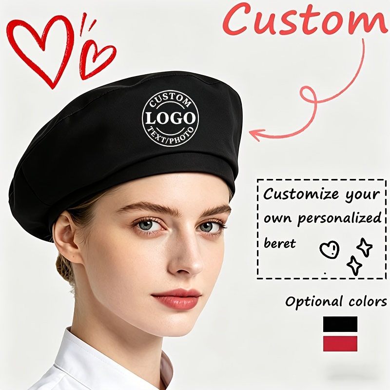 TEMU Personnalisé pour Femme - Logo/Impression Personnalisée Adapté aux Cours, Restaurants, Uniformes & Toques de Chef, Cordon de Serrage Réglable,