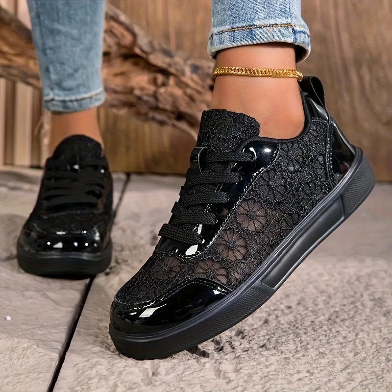 elegante damen sneaker spitze atmungsaktiver stoffoberteil Temu