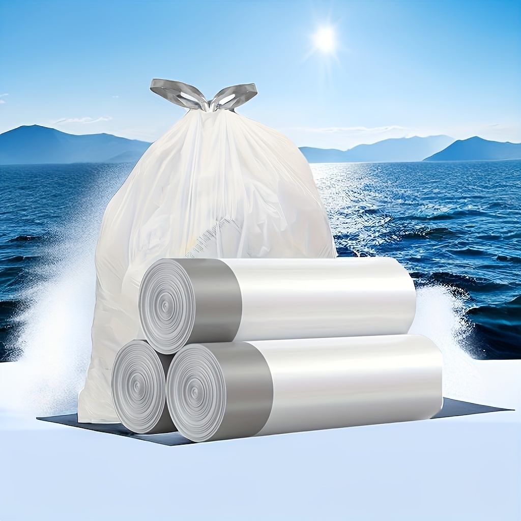 

Extra & Leak-proof Drawstring Garbage Bags - 45pcs, Odorless, Large Capacity For Kitchen, Living Room & Outdoor Use