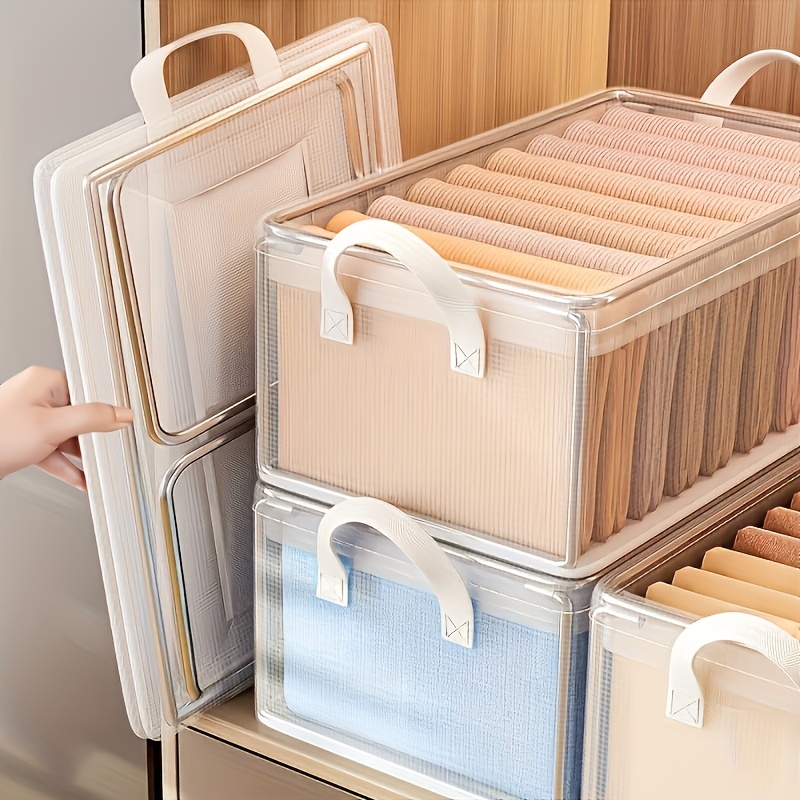 

Collection Of 6 Foldable And Washable Storage Bins Made Of Pvc Mesh And For Organizing Clothes And Quilts.