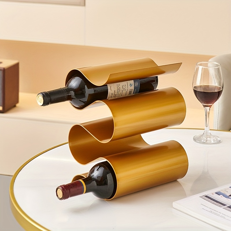 Glass-rack countertop wine rack, handmade desktop display rack, perfect for home restaurant decoration, wedding, housewarming, Christmas gift, wine kitchen, wedding banquet table accessories (can hold 5 bottles 2 glasses)