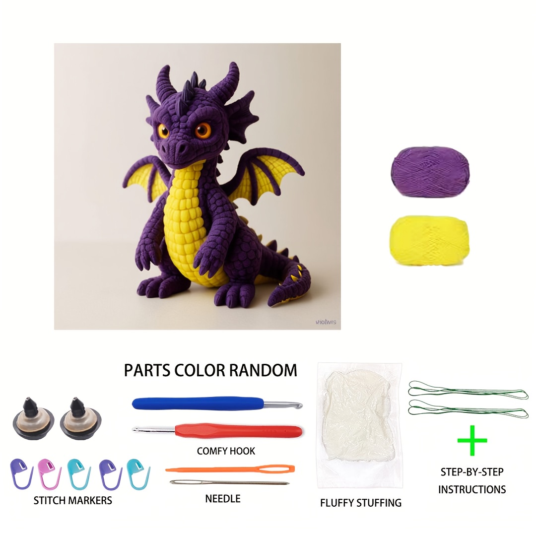 a set crochet kit dragon pattern crochet material - Temu Malaysia